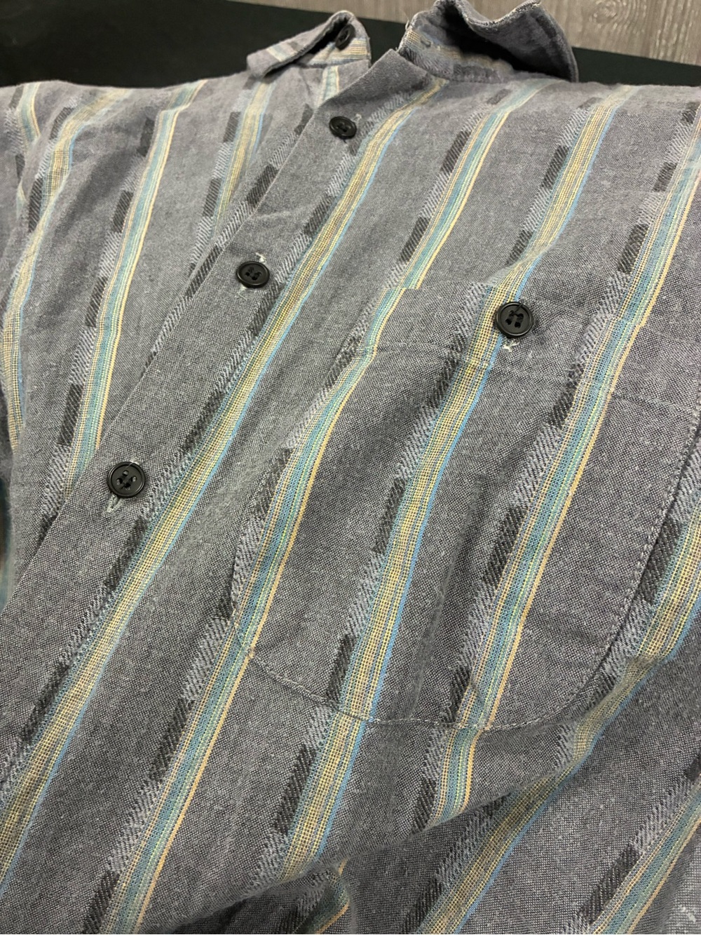 VTG Big Rock Canyon Men’s M Striped Button Down Shirt Flannel Fall Winter - Picture 3 of 4